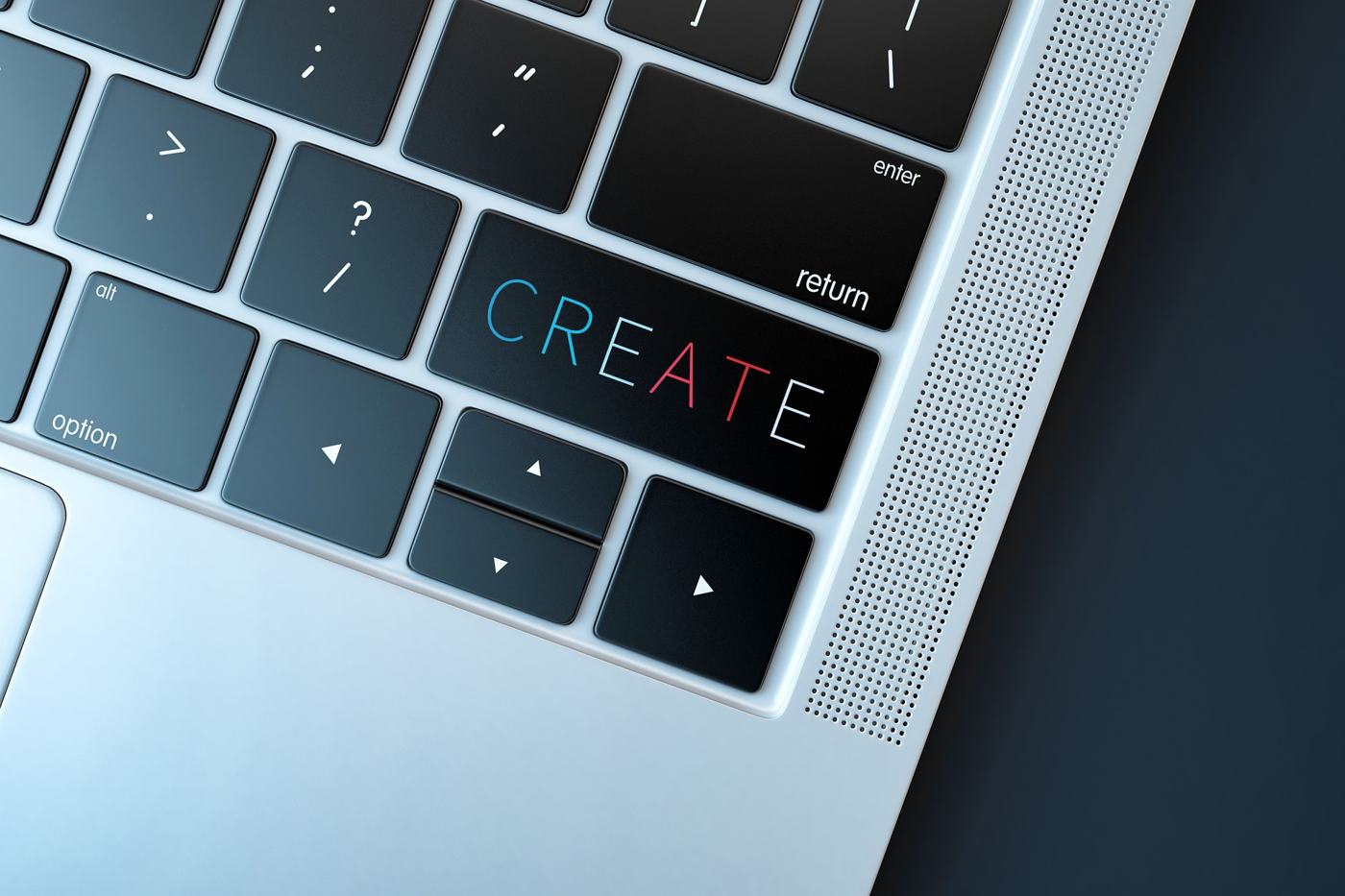 Tecla CREATE num teclado de portátil